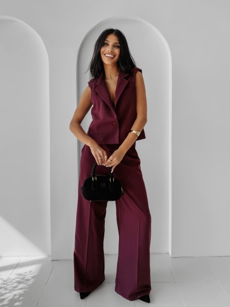 Komplet damski OLAVOGA MAJESTY 2025 bordo - maWer Fashion