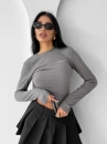Bluzka damska OLAVOGA SAE 2025 ciemny szary - maWer Fashion