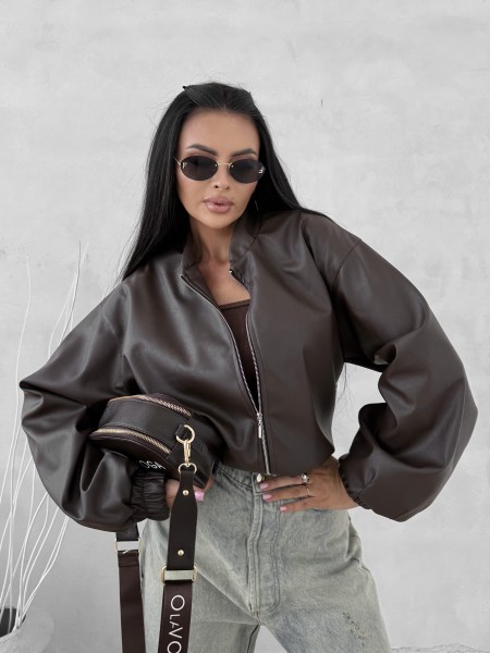 Kurtka damska OLAVOGA SOFT SHADOW 2025 brąz - maWer Fashion