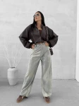 Kurtka damska OLAVOGA SOFT SHADOW 2025 brąz - maWer Fashion