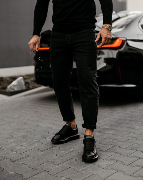 Spodnie jeansowe męskie OLVOGA RAVIS 2025 czarne - maWer Fashion