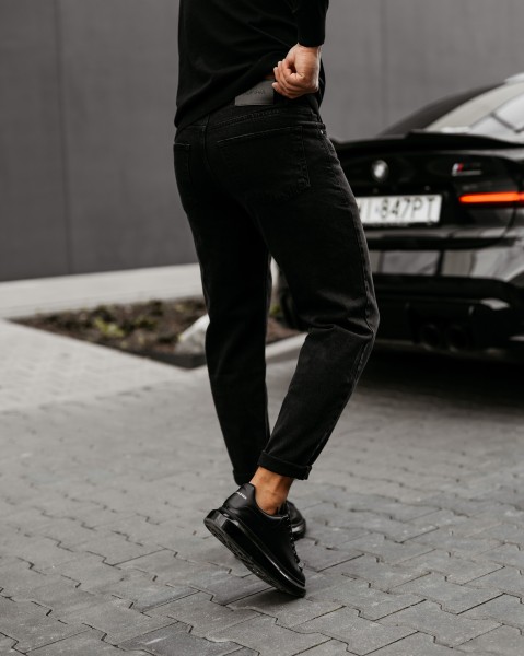 Spodnie jeansowe męskie OLVOGA RAVIS 2025 czarne - maWer Fashion