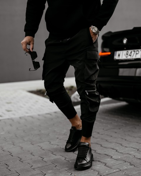 Spodnie męskie OLAVOGA FLYNN 2025 czarne - maWer Fashion