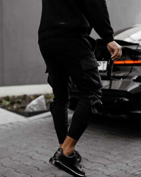 Spodnie męskie OLAVOGA FLYNN 2025 czarne - maWer Fashion