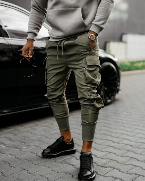 Spodnie męskie OLAVOGA FLYNN 2025 khaki - maWer Fashion