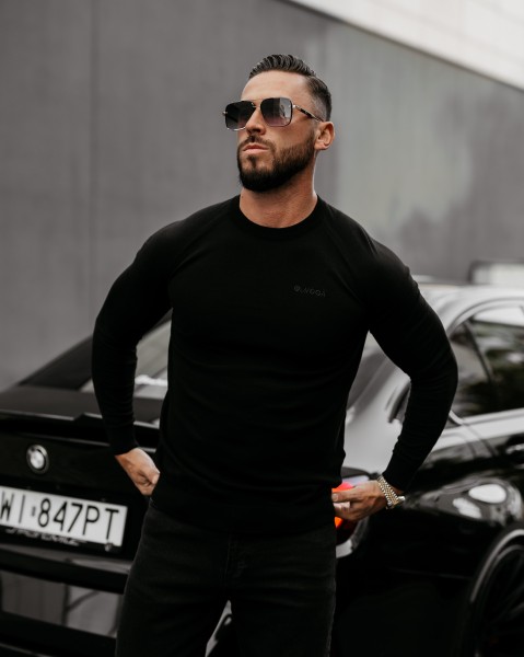 Sweter męski OLAVOGA MEW 2025 czarny - maWer Fashion