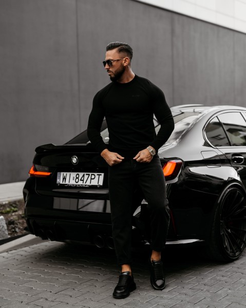 Sweter męski OLAVOGA MEW 2025 czarny - maWer Fashion