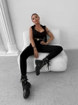 Buty workery damskie OLAVOGA DICE 2025 czarne - mawershop