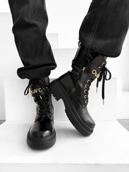 Buty workery damskie OLAVOGA DICE 2025 czarne - mawershop