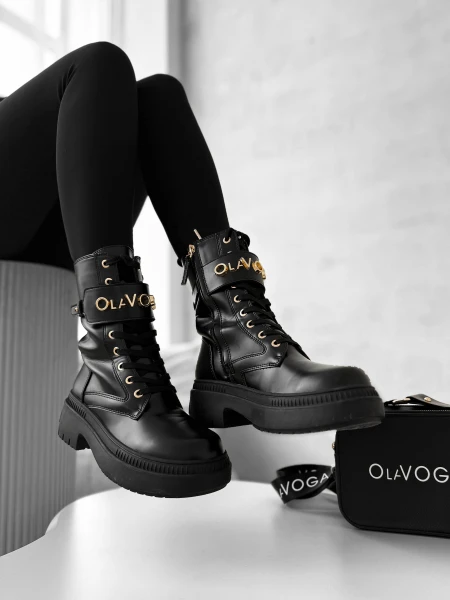 Buty workery damskie OLAVOGA DICE 2025 czarne - mawershop