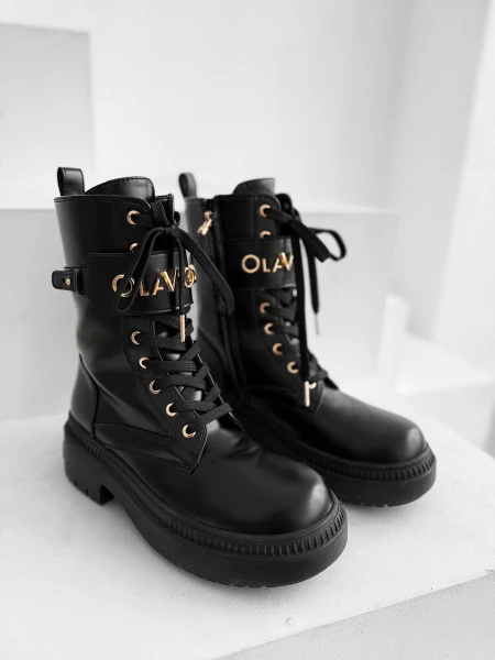Buty workery damskie OLAVOGA DICE 2025 czarne - mawershop
