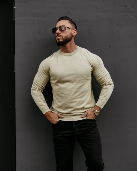 Sweter męski OLAVOGA MEW 2025 oliwkowy - mawershop