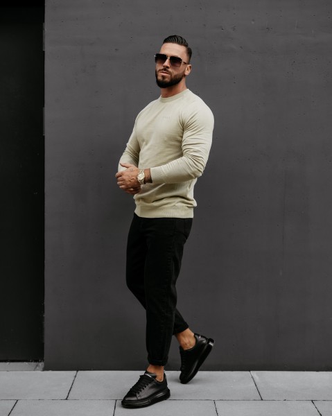 Sweter męski OLAVOGA MEW 2025 oliwkowy - mawershop