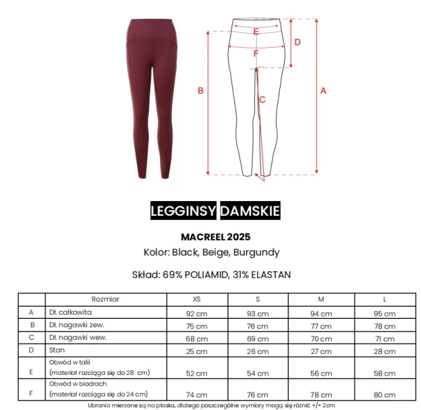 Legginsy damskie OLAVOGA MACREEL 2025  - maWer Fashion