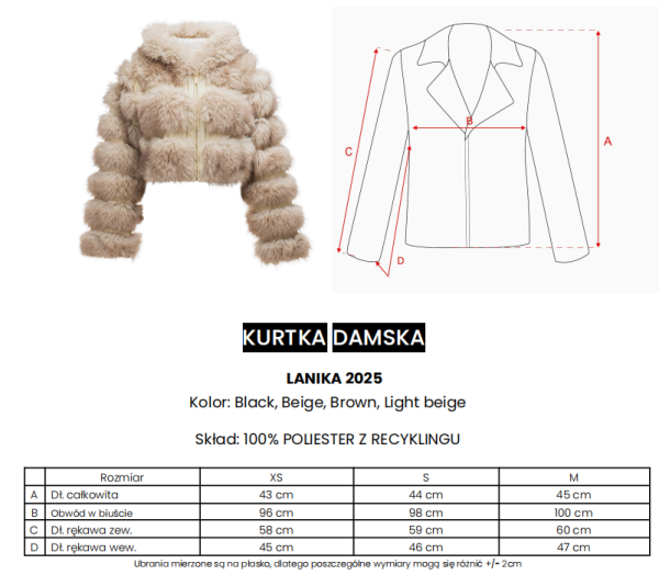 Futrzana kurtka damska OLAVOGA LANIKA 2025 - maWer Fashion