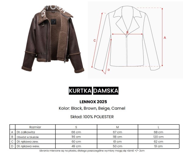 Kurtka damska OLAVOGA LENNOX 2025 camel - maWer Fashion