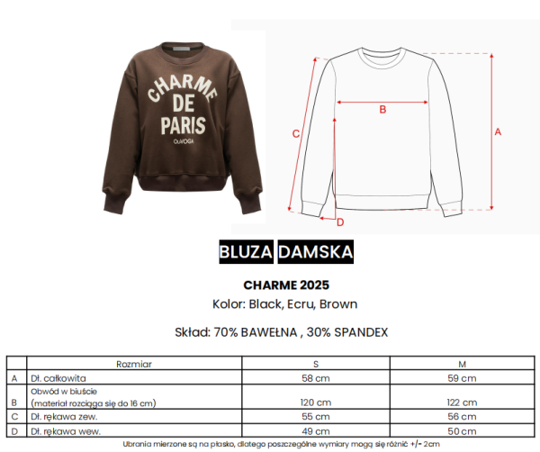 Bluza damska OLAVOGA CHARME 2025 czarna - maWer Fashion