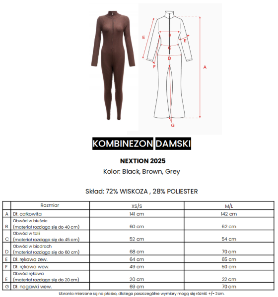 Kombinezon damski OLAVOGA NEXTION 2025 szary  - maWer Fashion