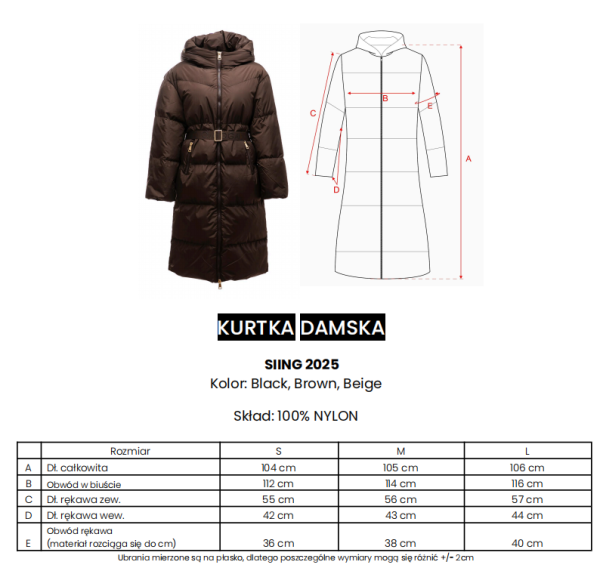 Kurtka damska OLAVOGA SIING 2025 brąz - maWer Fashion