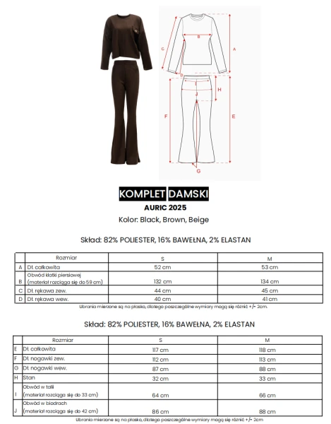 Komplet damski OLAVOGA AURIC 2025 brąz - maWer Fashion