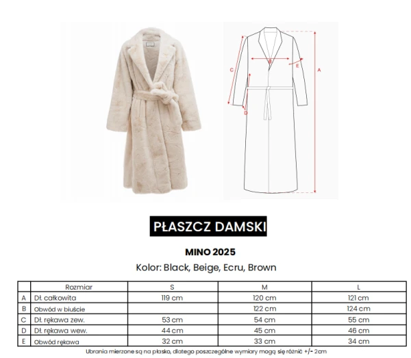 Płaszcz damski OLAVOGA MINO 2025 czarny - maWer Fashion