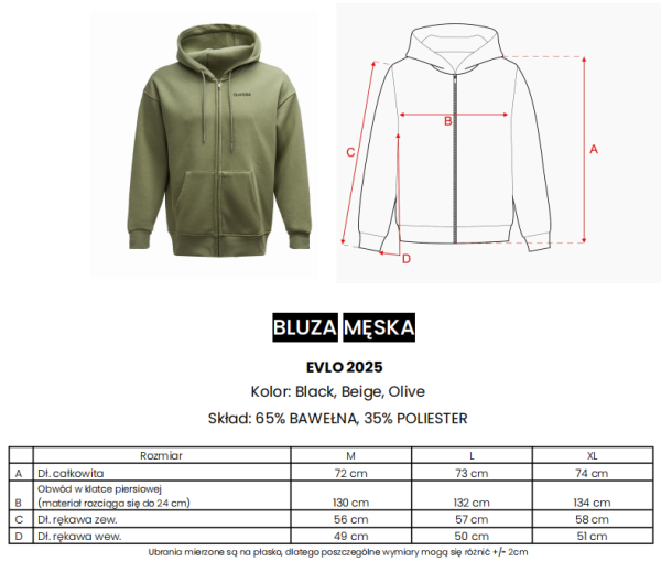 Bluza męska OLAVOGA EVLO 2025 oliwkowa - maWer Fashion