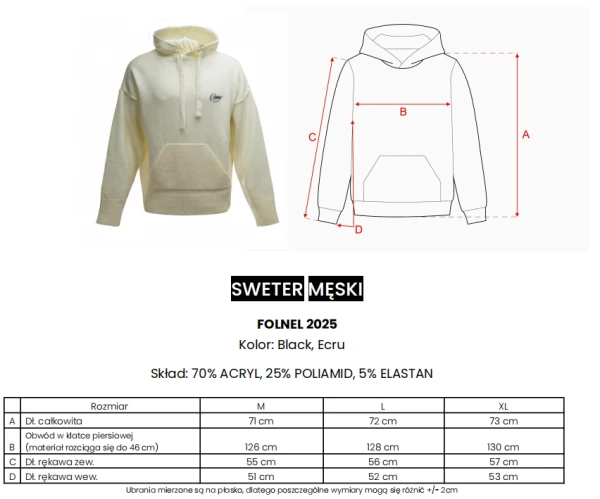 Sweter męski OLAVOGA FOLNEL 2025 ecru - maWer Fashion
