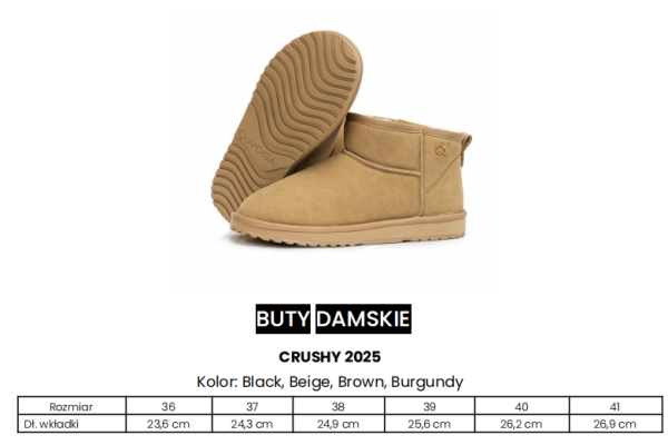 Śniegowce damskie OLAVOGA CRUSHY 2025 bordo  - maWer Fashion