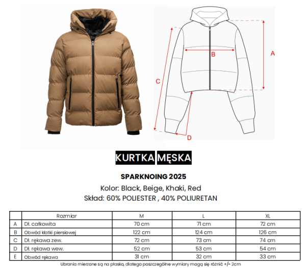 Zimowa kurtka męska OLAVOGA SPARKNOING 2025 khaki - maWer Fashion