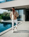 Koszula męska OLAVOGA GASTON 2025 beż  - maWer Fashion