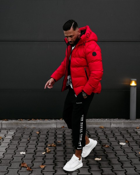 Zimowa kurtka męska OLAVOGA SPARKNOING 2025 czerwona - maWer Fashion