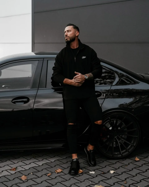 Bluza polarowa męska OLAVOGA LUMIS 2025 czarna - maWer Fashion