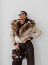 Zimowa kurtka damska OLAVOGA RAURE 2025 beż - maWer Fashion