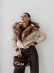 Zimowa kurtka damska OLAVOGA RAURE 2025 beż - maWer Fashion