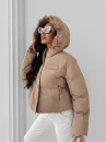 Zimowa kurtka damska OLAVOGA PUFY 2025 beż - maWer Fashion