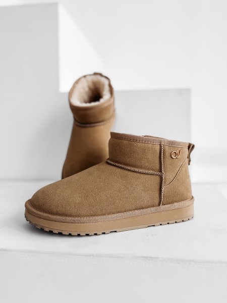 Śniegowce damskie OLAVOGA CRUSHY 2025 beż  - maWer Fashion