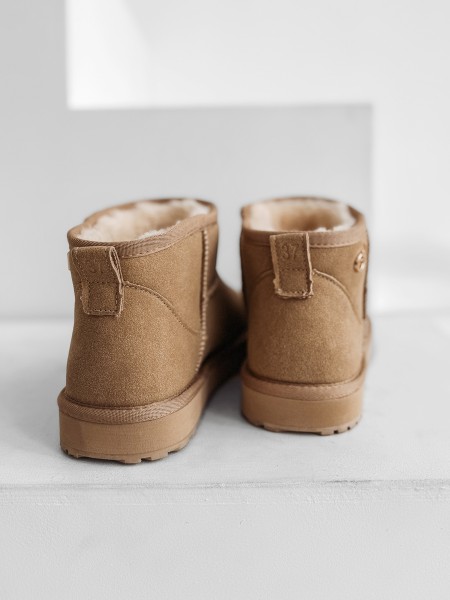 Śniegowce damskie OLAVOGA CRUSHY 2025 beż  - maWer Fashion