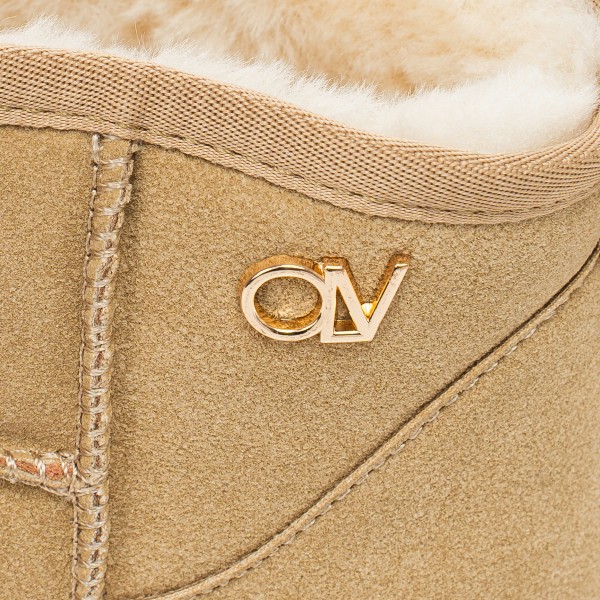 Śniegowce damskie OLAVOGA CRUSHY 2025 beż  - maWer Fashion