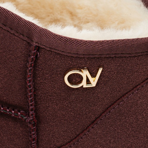 Śniegowce damskie OLAVOGA CRUSHY 2025 bordo  - maWer Fashion