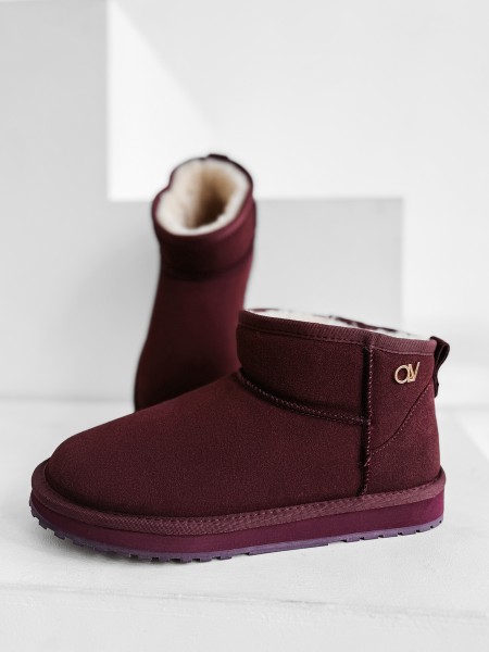Śniegowce damskie OLAVOGA CRUSHY 2025 bordo  - maWer Fashion