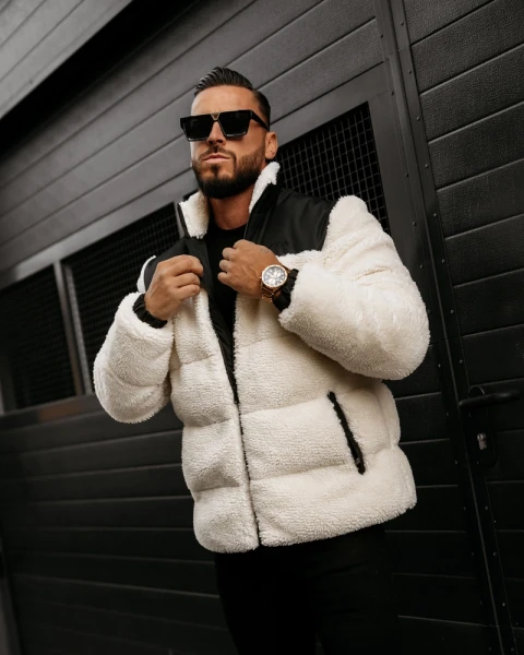 Kurtka męska OLAVOGA VAAS 2025 czarna z ecru - maWer Fashion