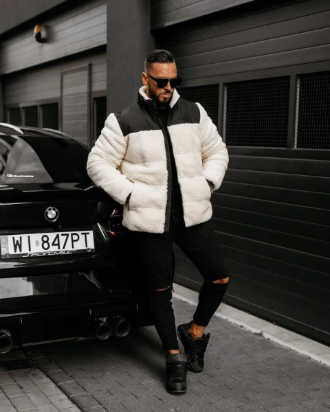 Kurtka męska OLAVOGA VAAS 2025 czarna z ecru - maWer Fashion