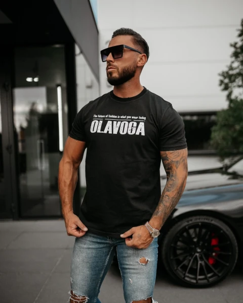 T-shirt męski OLAVOGA ZOAN 2025 grafit - maWer Fashion