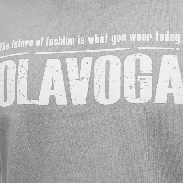 T-shirt męski OLAVOGA ZOAN 2025 jasny szary - maWer Fashion
