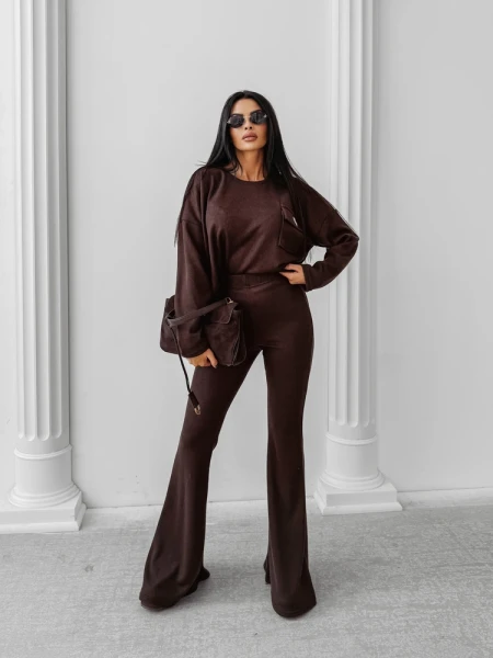 Komplet damski OLAVOGA AURIC 2025 brąz - maWer Fashion