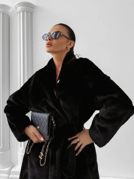 Płaszcz damski OLAVOGA MINO 2025 czarny - maWer Fashion
