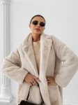 Płaszcz damski OLAVOGA MINO 2025 beż - maWer Fashion