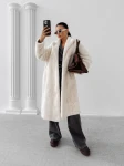 Płaszcz damski OLAVOGA MINO 2025 ecru - maWer Fashion