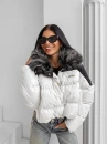 Kurtka damska OLAVOGA PULLY 2025 beż z czarnym - maWer Fashion