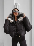Kurtka damska OLAVOGA PULLY 2025 czarna z beżem - maWer Fashion